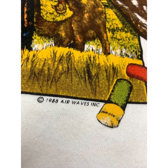 Vintage Duck Hunting Sweatshirt Mens XL Air Waves 1988 Print USA Made FOTL 80s - Picture 3 of 9